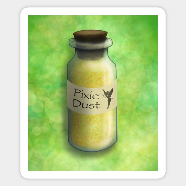 Pixie Dust (with green glitter background) Sticker by Art-by-Sanna